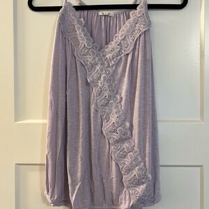 Lavender Lace Trim Tank Top